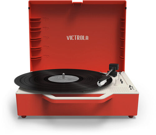 Victrola VSC-725SB-POR Re-Spin Sustainable Suitcase Record Player - Red (Large Item, Bluetooth, Red, Built-In Speakers) - Blind Tiger Record Club
