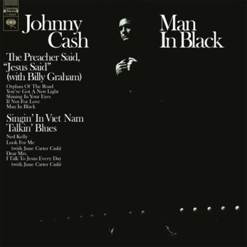 Johnny Cash - Man in Black (Ltd. Ed. 180G Clear Vinyl) - Blind Tiger Record Club