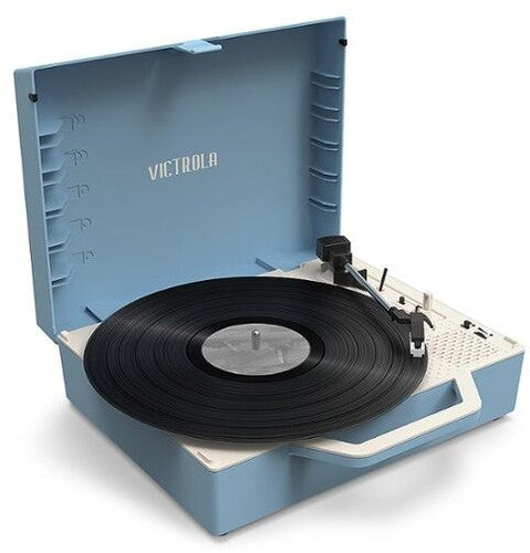 Victrola VSC-725SB-LBL Re-Spin Dual Bluetooth Sustainable Suitcase Record Player (Light Blue) - Blind Tiger Record Club