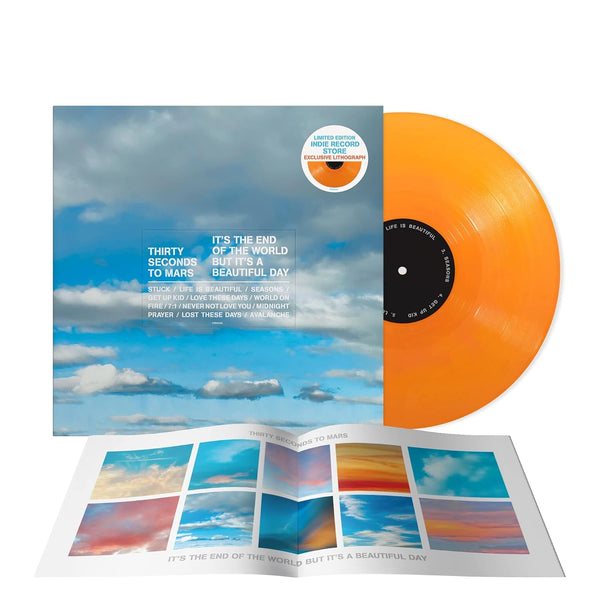 Thirty Seconds to Mars - It's The End The World But It's A Beautiful Day (Ltd. Ed. Orange Vinyl, Lithograph) - Blind Tiger Record Club