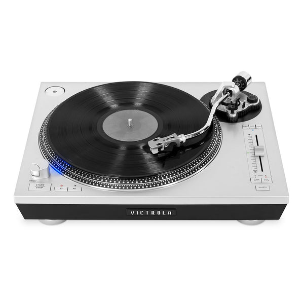 Victrola VPRO-2000-SLV Professional Series Bluetooth Wireless USBTurntable 2 Speed Belt Drive (Silver) - Blind Tiger Record Club