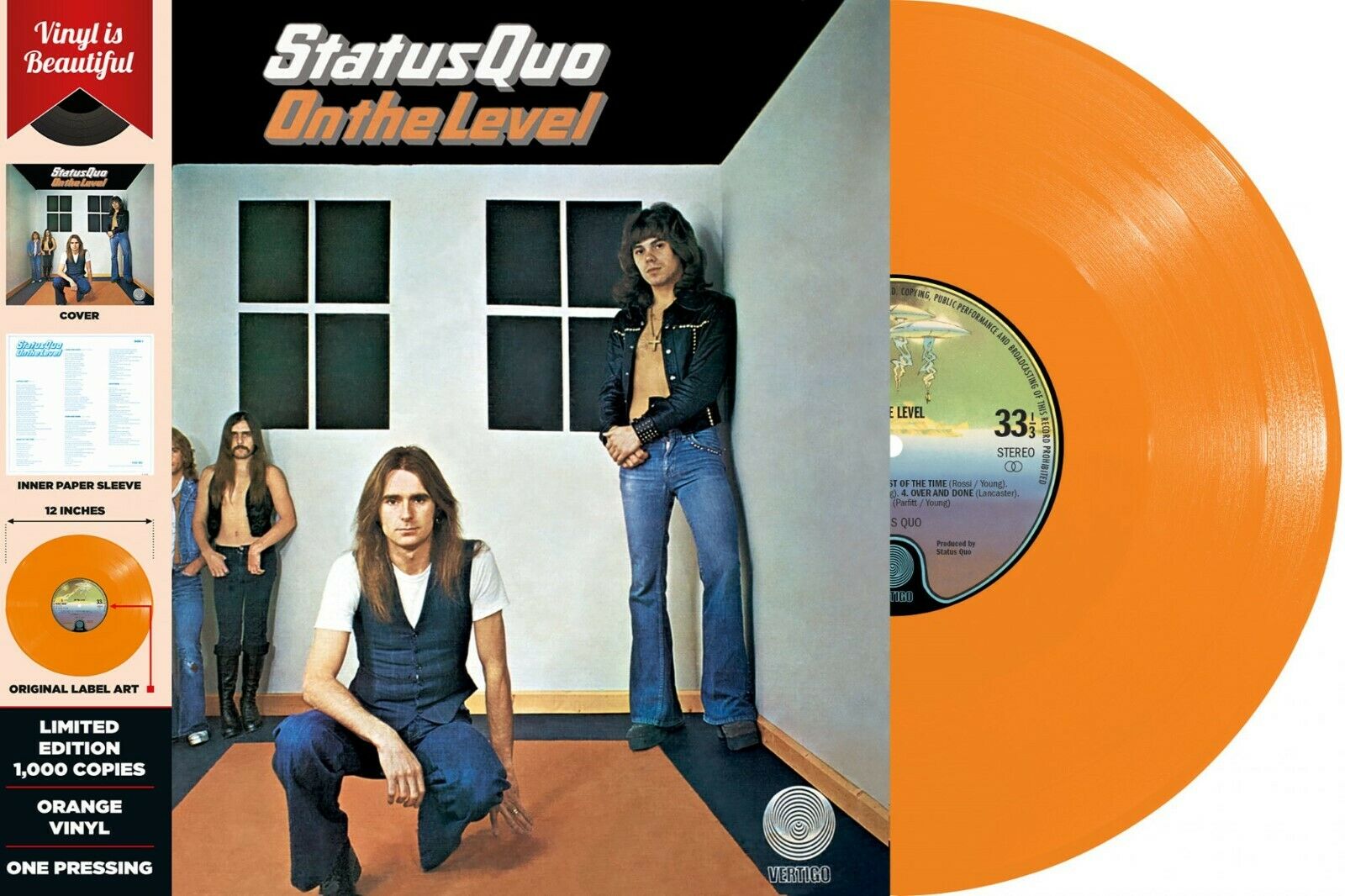 Status Quo - On The Level (Ltd. Ed. Orange Vinyl) - Blind Tiger Record Club