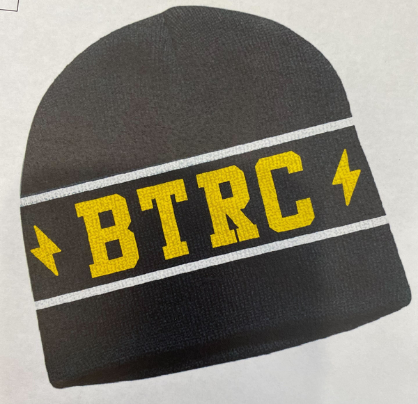 B.T.R.C. Elite Knit Beanie - Black with Yellow BTRC Logo - Blind Tiger Record Club