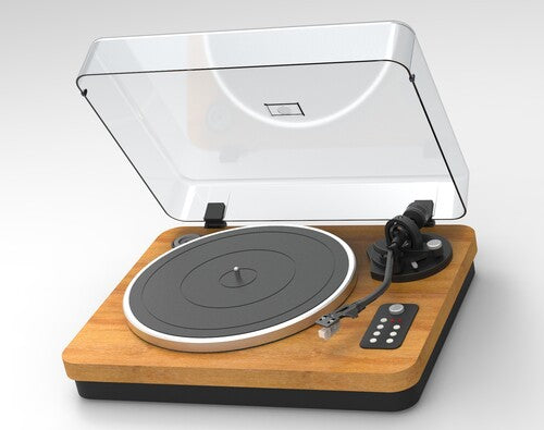 Ilive ITTB401DW Bluetooth Turntable - Wood Deck (33/45/78) - Dust Cover (Brown) - Blind Tiger Record Club