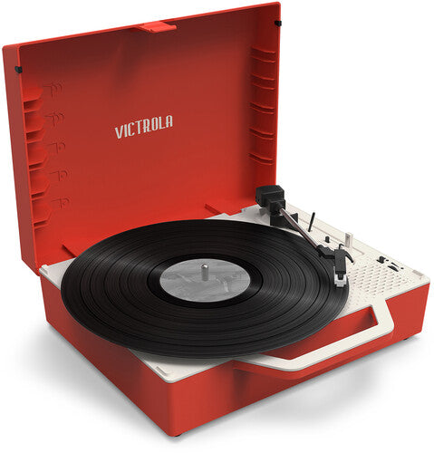 Victrola VSC-725SB-POR Re-Spin Sustainable Suitcase Record Player - Red (Large Item, Bluetooth, Red, Built-In Speakers) - Blind Tiger Record Club