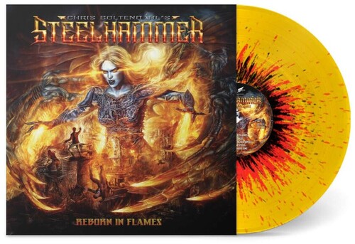 Chris Bohltendahl's Steelhammer - Reborn In Flames  (Ltd. Ed. Yellow, Orange, Black Vinyl) - Blind Tiger Record Club