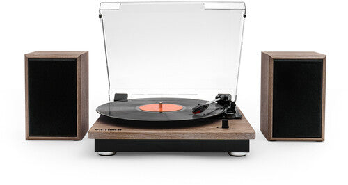 Victrola VM-135-FNT Montauk Bluetooth Turntable System with Speakers (Natural Wood) - Blind Tiger Record Club