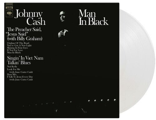 Johnny Cash - Man in Black (Ltd. Ed. 180G Clear Vinyl) - Blind Tiger Record Club