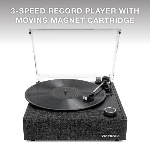 Victrola VTA-74-BLK Eastwood II Turntable - Dual Bluetooth - 3 Speed - Built-in Speaker (Black)