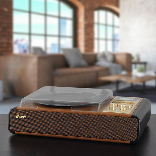 Jensen JTA-385 Retro Turntable/Cassette\Radio Entertaiment Center (Brown)