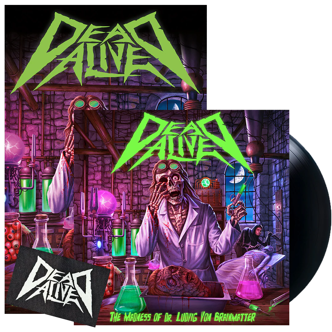 Dead Alive - The Madness of Dr. Ludvig Von Brainmatter (Ltd. Ed. Blk Vinyl w/ Poster and Patch) - BTRC ROTM - Blind Tiger Record Club