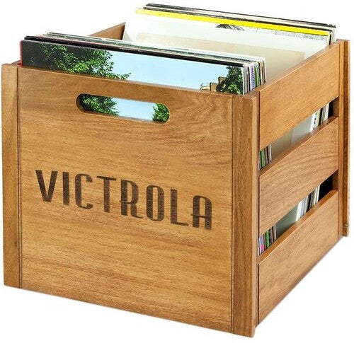 Victrola VA-20 Record Crate - Holds 50 LP Vinyl Records (Natural Wood) (Large Item) - Blind Tiger Record Club