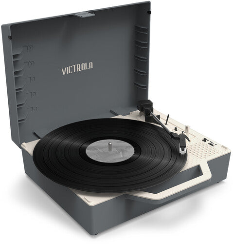 Victrola VSC-725SB-GRA Re-Spin Sustainable Suitcase Record Player Bluetooth (Gray) (Large Item, Bluetooth, Gray, Built-In Speakers) - Blind Tiger Record Club