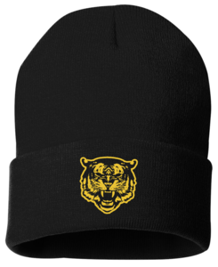 B.T.R.C. Sportsman 12" Solid Cuffed Beanie  w/ Yellow Tiger Logo