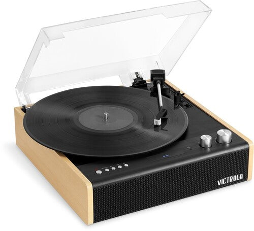 Victrola VTA-72-BAM Eastwood Dual Bluetooth Turntable - Speakers (Black/Brown) (Large Item, Bluetooth, Built-In Speakers, Black) - Blind Tiger Record Club