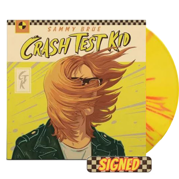 Sammy Brue - Crash Test Kid (Ltd. Ed. Autographed 150G Red/Yellow Splatter Vinyl) - MEMBER EXCLUSIVE - Blind Tiger Record Club