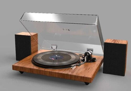 Ilive ITTB751DW Bluetooth Turntable - Wood Deck - Speakers (33/45/78) - Brown - Blind Tiger Record Club