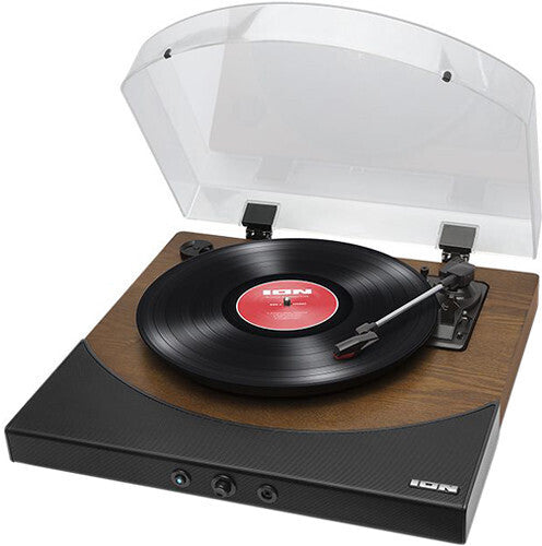 ION IT94WD Premier LP Bluetooth Turntable - USB -(33/45/78) - Speakers (Brown) - Blind Tiger Record Club