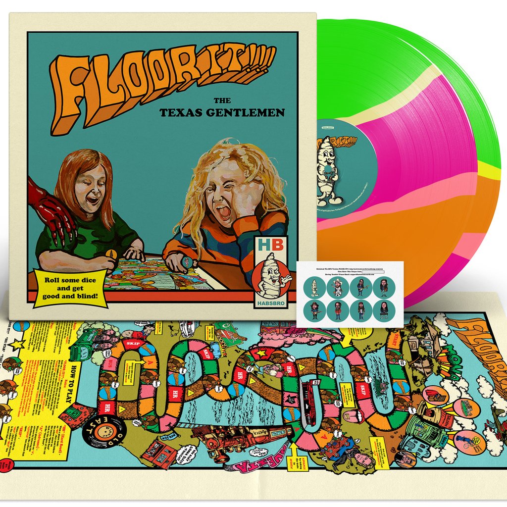 The Texas Gentlemen - Floor It!!! (Ltd. Ed. 140G Orange Green Magenta Striped 2XLP) - MEMBER EXCLUSIVE - Blind Tiger Record Club